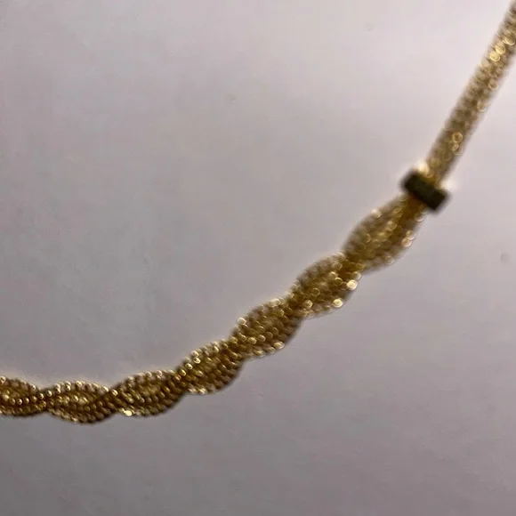 NEW SOLID 10K YG Necklace Yellow Gold Double Curb Link Braided Design Chain 10k - Picture 11 of 15